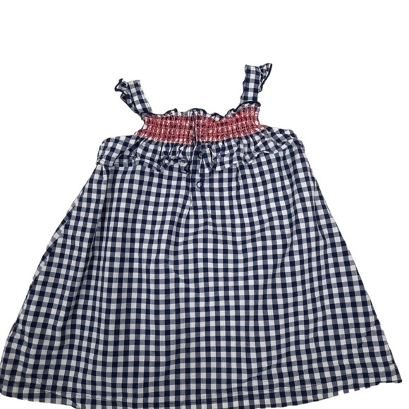 Carter's Navy‎ and White Gingham Smocked Sundress Size 18 Months Girl - Picture 3 of 6